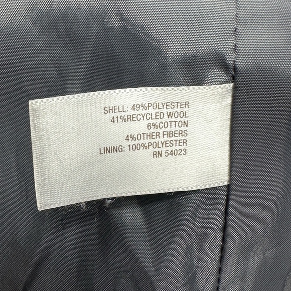 Old Navy Women’s Sz M Wool Blend Gray Plaid Double Breasted Jacket Pea Coat V1 - Picture 5 of 6